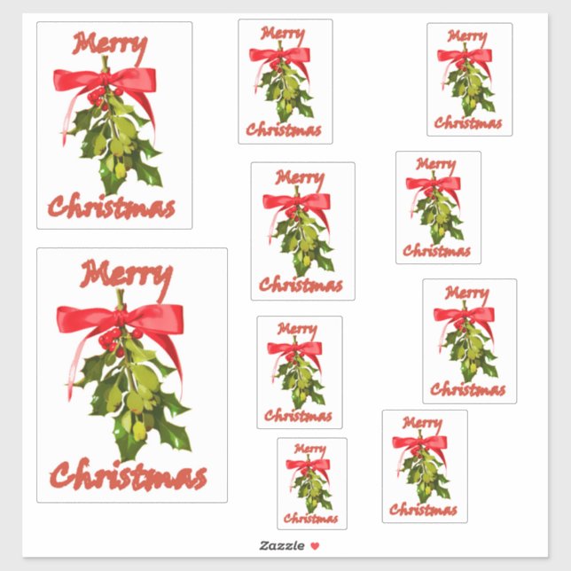 merry christmas mistletoe sticker (Sheet)