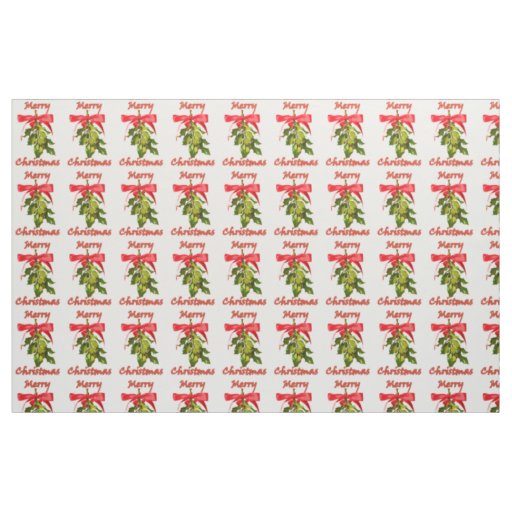 merry christmas mistletoe Thunder_Cove Fabric
