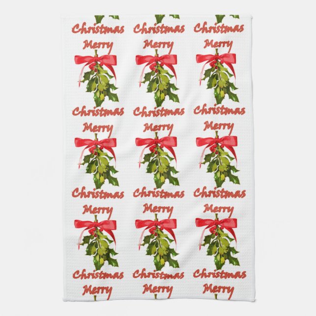 merry christmas mistletoe towel (Vertical)