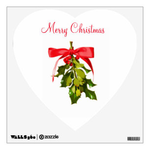 merry christmas mistletoe wall decal