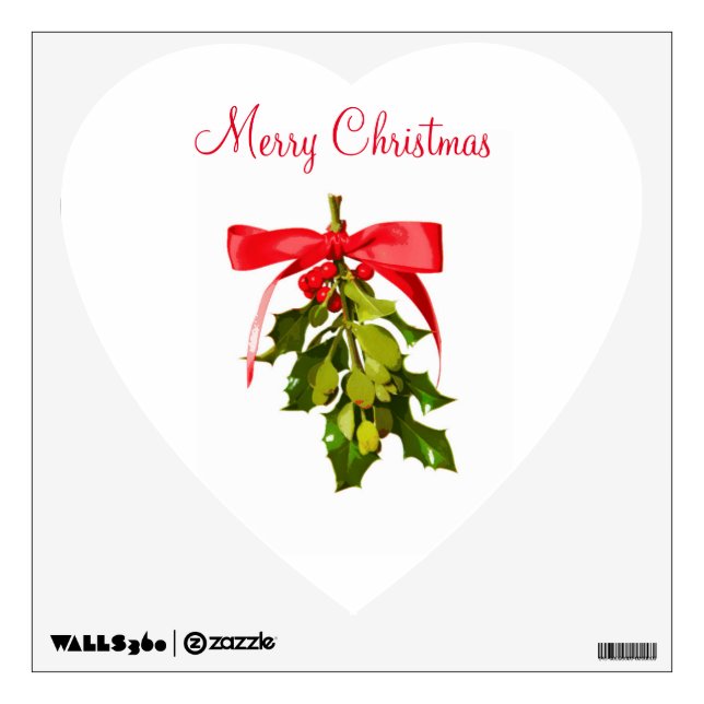 merry christmas mistletoe wall decal (Front)