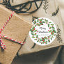 Merry Christmas Mistletoe Wreath Classic Round Sti Classic Round Sticker