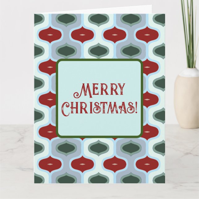 Merry Christmas Mod Retro Thank You Card (Front)