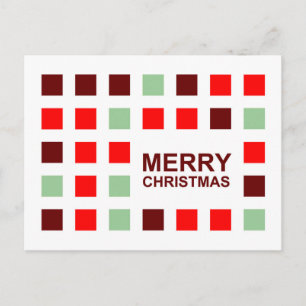 merry christmas (mod squares) holiday postcard