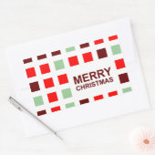 merry christmas (mod squares) rectangular sticker (Envelope)