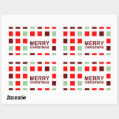 merry christmas (mod squares) rectangular sticker (Sheet)