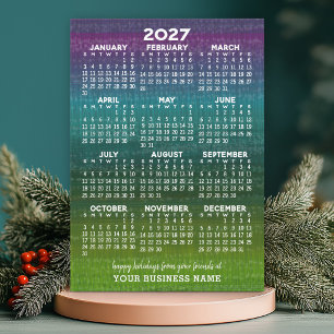 Merry Christmas Modern Abstract 2027 Calendar Holiday Card