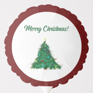 Merry Christmas Modern Art Cute Tiny Tree Balloon