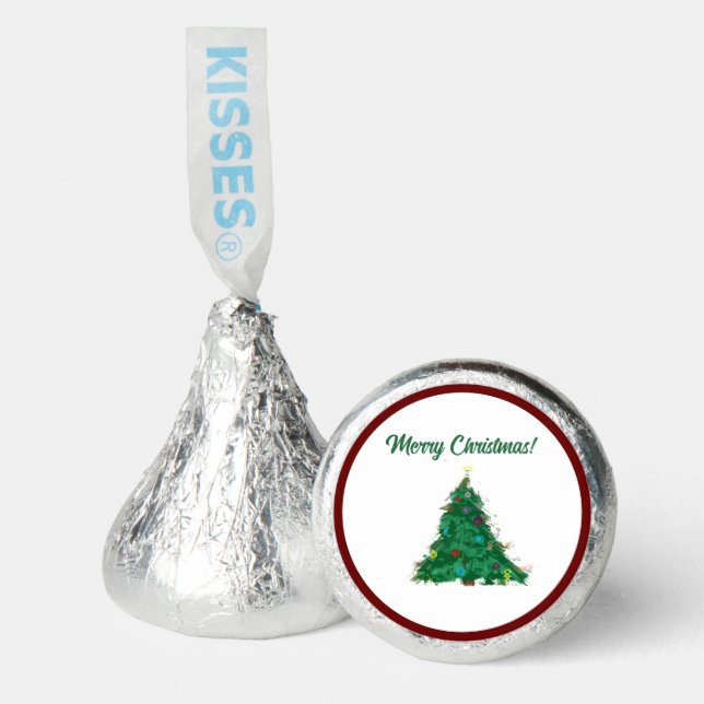 Merry Christmas Modern Art Cute Tiny Tree Hershey®'s Kisses® (Front)