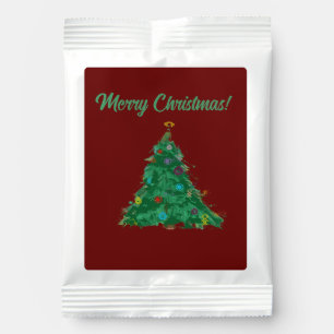 Merry Christmas Modern Art Cute Tiny Tree Hot Chocolate Drink Mix