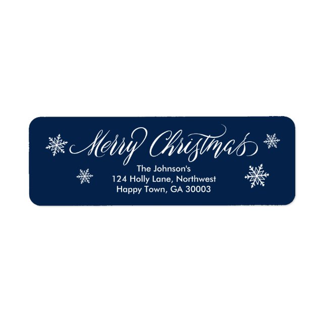 Merry Christmas Modern Calligraphy  Label (Front)