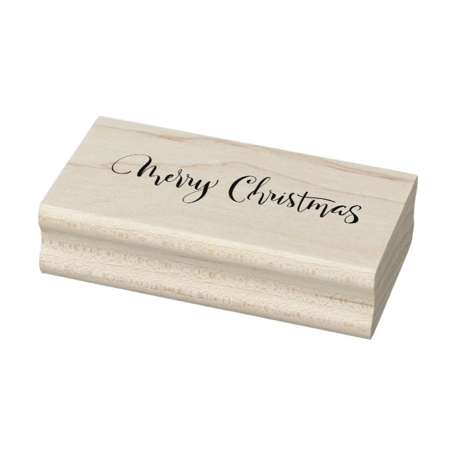 Merry Christmas Modern Calligraphy Wood Art Stamp (Stamp)
