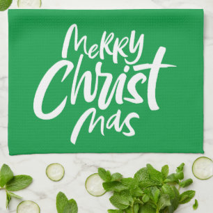Merry Christmas Modern Christian Christian Kitchen Towel