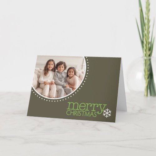 Merry Christmas _ Modern Circle Photo Holiday Card