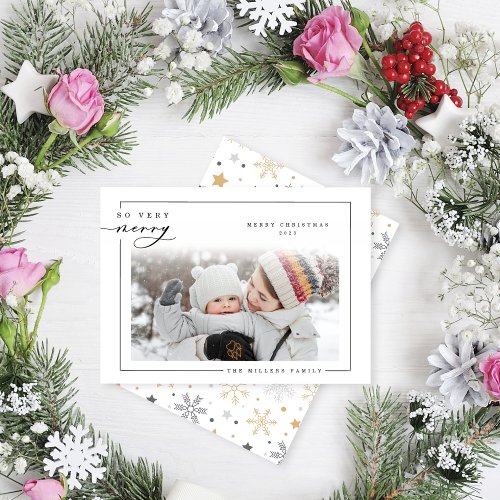 Merry Christmas modern collage Photo Holiday Card