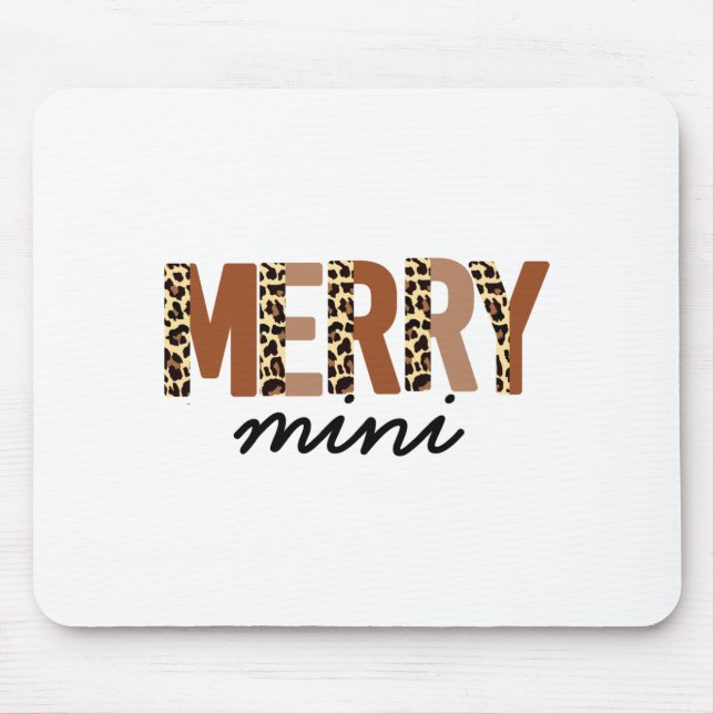 Merry Christmas Modern Color Block Leopard Boho  Mouse Pad (Front)