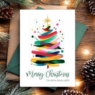 Merry Christmas Modern Colorful Holiday Card