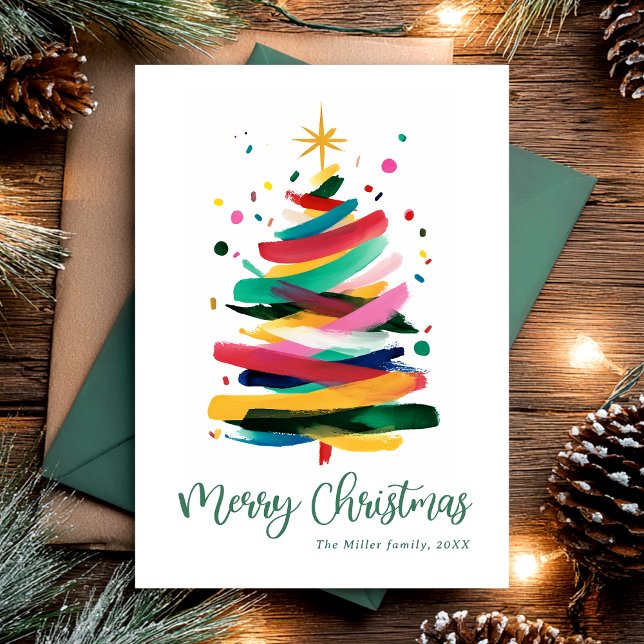 Merry Christmas Modern Colorful Holiday Card (Creator Uploaded)