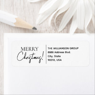 Merry Christmas Modern Company Name Custom Label