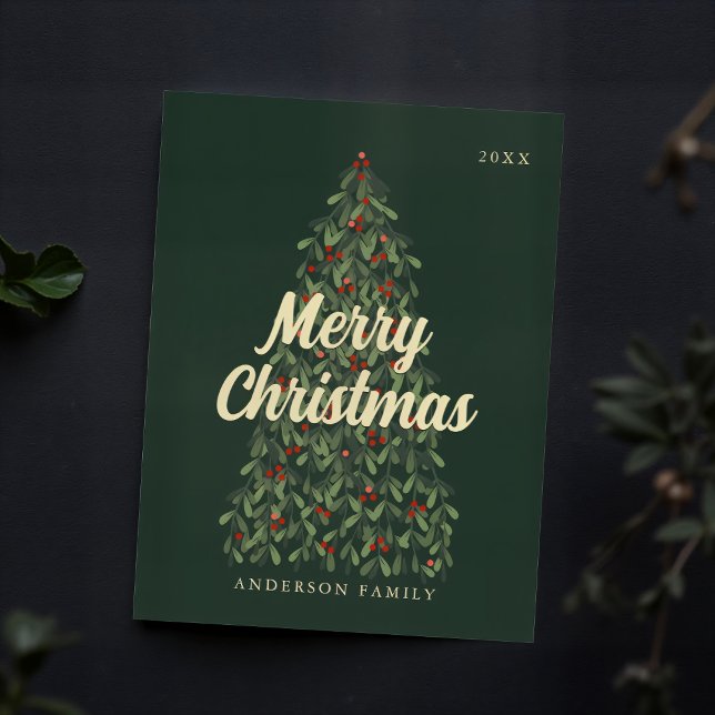 Merry Christmas Modern Elegant Christmas Tree Holiday Postcard (Creator Uploaded)