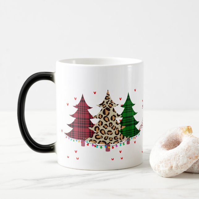 Merry Christmas Modern & Elegant  Color Morph Mug (With Donut)