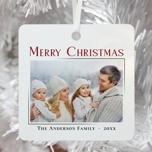 Merry Christmas Modern Elegant Minimal Stylish Metal Ornament