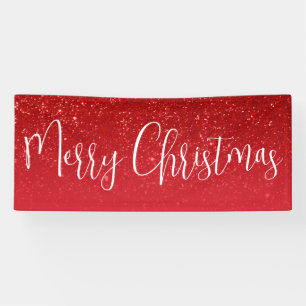 Merry Christmas Modern Elegant Script Holiday Banner