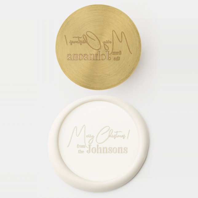 Merry Christmas Modern Family Wax Seal Stamp (Stamped)
