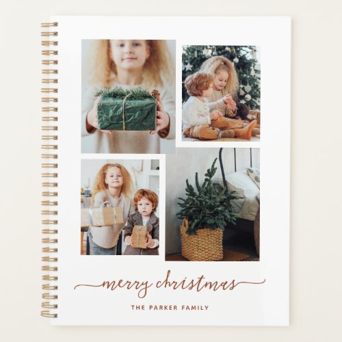 Merry Christmas  Modern Four Photo Collage Planner