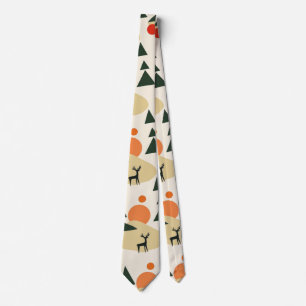 Merry Christmas Modern Geometric Christmas Trees Neck Tie