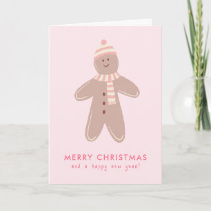 Merry Christmas Modern Gingerbread Man Thank You Card