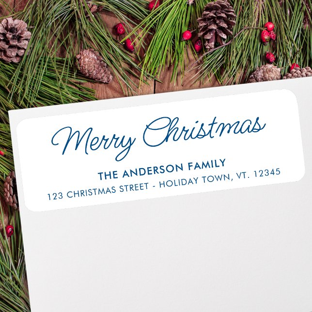 Merry Christmas Modern Holiday Return Address Label (Creator Uploaded)