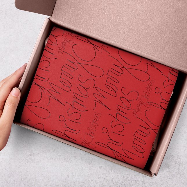 Merry Christmas Modern Holidays Typography Script Tissue Paper (Creator Uploaded)