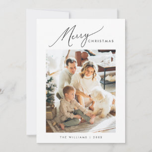 Merry Christmas, Modern Minimalist Family Photo Holiday Card
