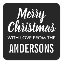 Merry christmas modern minimalist gift tag sticker