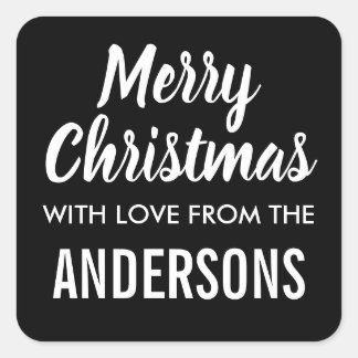 Merry christmas modern minimalist gift tag sticker