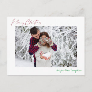Merry Christmas Modern Minimalist Photo Postcard