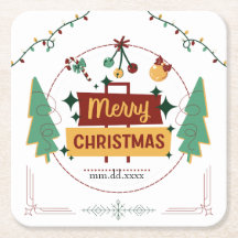 Merry Christmas Modern Minimalist Style Coaster