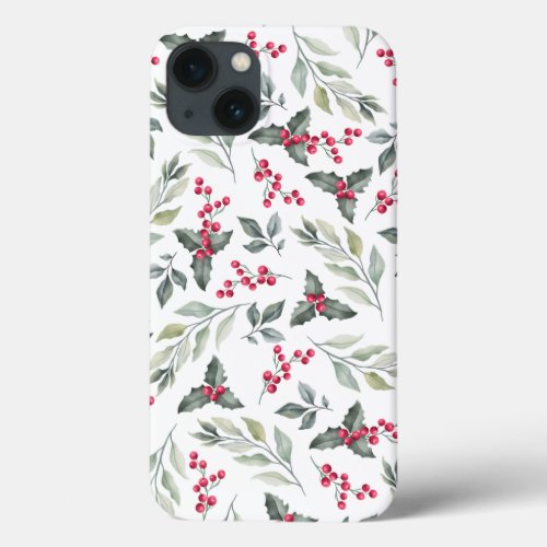 Merry Christmas Modern Mistletoe iPhone 13 Case