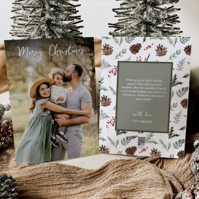 Merry Christmas Modern Photo Holiday Card (Creator Uploaded)