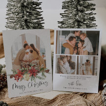 Merry Christmas Modern Photo Holiday Card Minimal