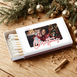 Merry Christmas Modern Photo Matchboxes