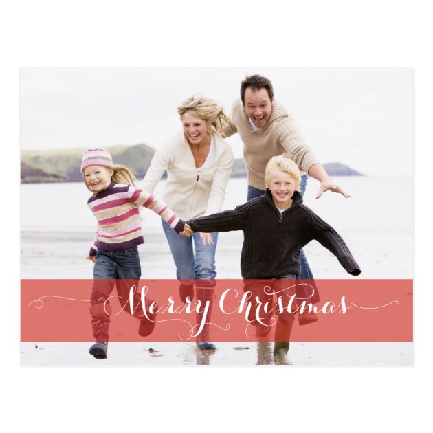 MERRY CHRISTMAS MODERN RED HOLIDAY PHOTO CARD