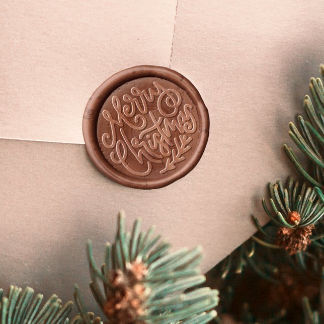 Merry Christmas Modern Script Lettering Wax Seal Sticker (Merry Christmas Modern Script Lettering Wax Seal Sticker)