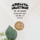 Merry Christmas Modern Script Name Return Address Self-inking Stamp<br><div class="desc">Merry Christmas Modern Script Name Return Address Self Inking Stamp features the text "Merry Christmas" in modern script accented with holly leaves. Perfect for Christmas cards,  holiday cards,  Christmas party invitations and holiday parties or in the office for products or mail. Designed by ©Evco Studio www.zazzle.com/store/evcostudio</div>