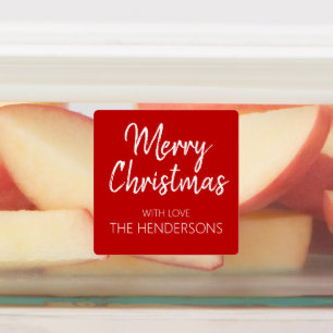 Merry Christmas Modern Script Personalized Kids' Labels