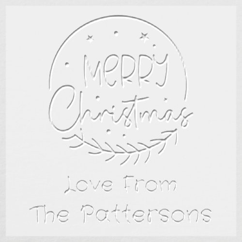 Merry Christmas Modern Script Personalized Name Embosser