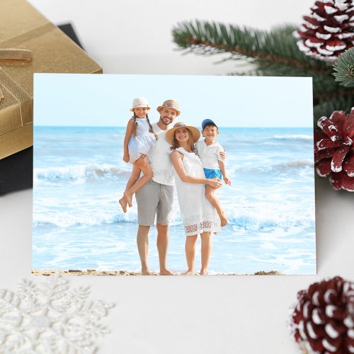 Merry Christmas Modern Simple Blue Sand Dollar Holiday Postcard