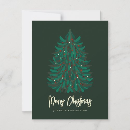 Merry Christmas Modern Simple Christmas Tree Holiday Card