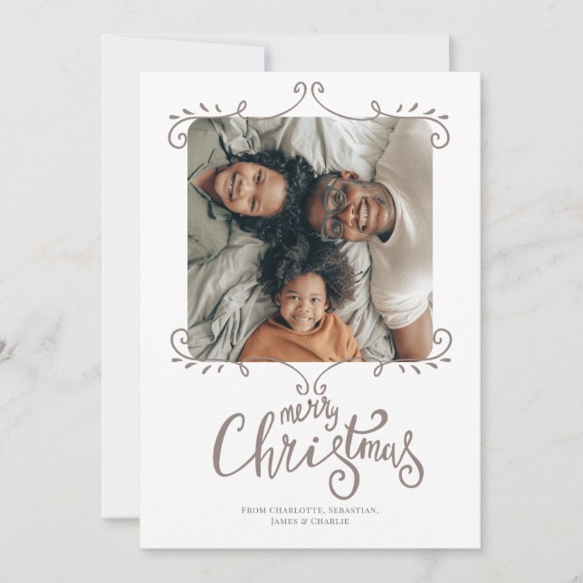 Merry Christmas Modern Simple Photo Card (Front)